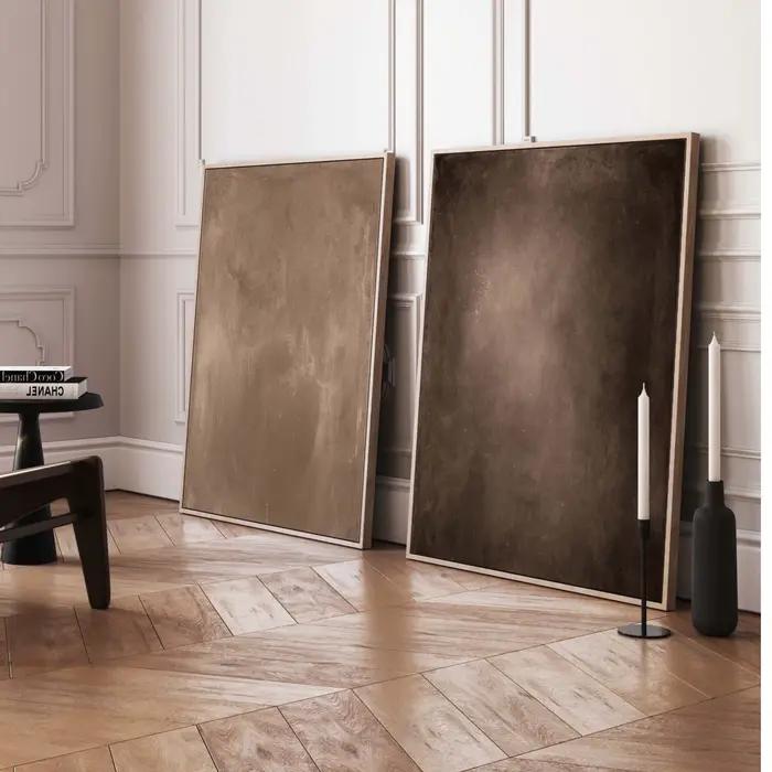 Ensemble d'art mural sur toile Wabi Sabi marron foncé