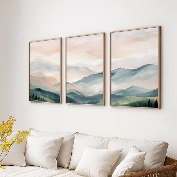 Lot de 3 affiches paysagères bohèmes