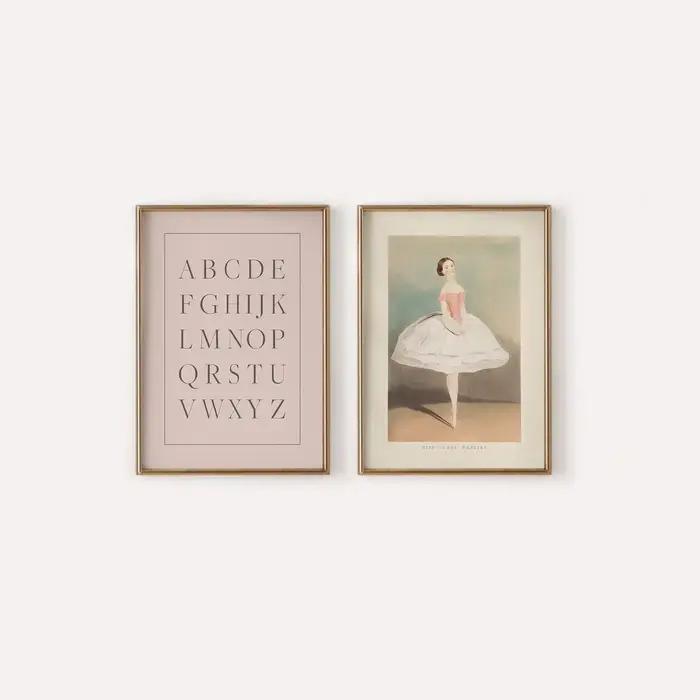Affiches d'art pour chambre d'enfant rose rétro