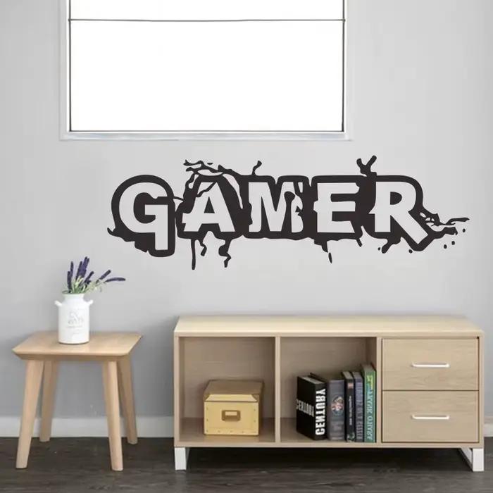Autocollant mural motif Gamer Crack pour salon