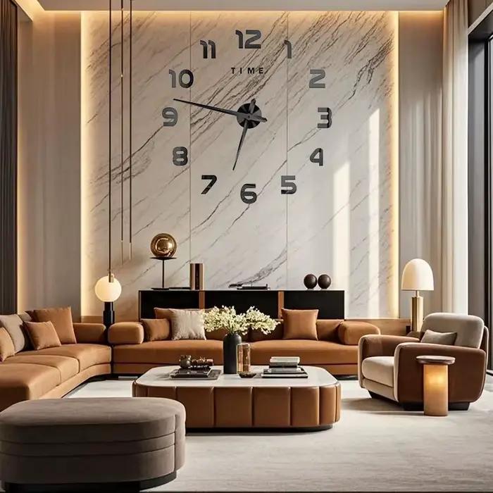 Nouveau 60-120 cm 3D bricolage horloge murale géante acrylique miroir horloges décoration de la maison salon chambre
