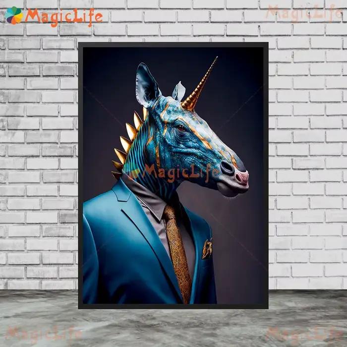 Affiche murale drôle de cerf de renard d'animal
