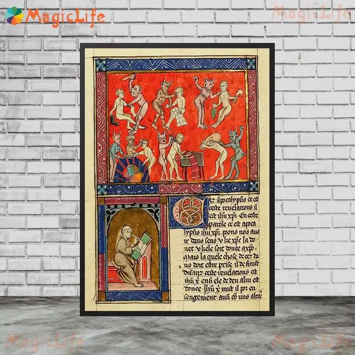 Affiches de manuscrits célèbres Vintage monstre diable enfer