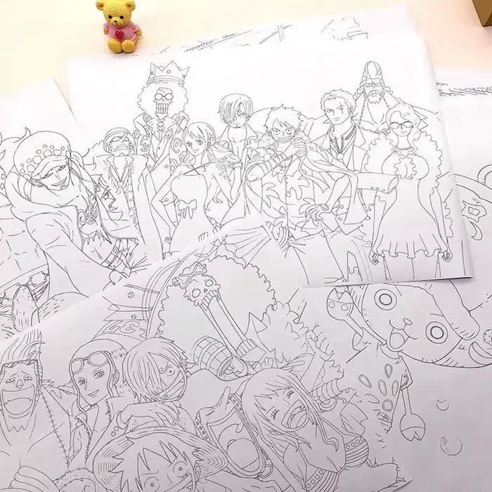 Carnet de croquis de personnages ONE PIECE, livre d'art de dessin animé coloré pour dessiner et améliorer vos compétences