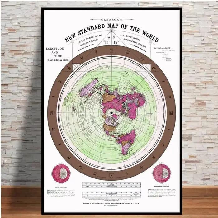 Affiche et imprimés de la terre plate
