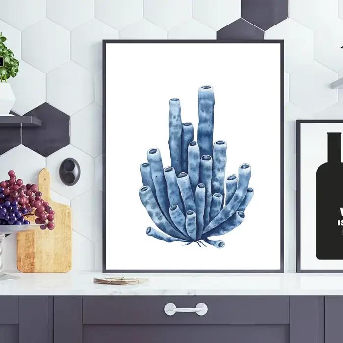 Affiche d'algues bleues imprimées