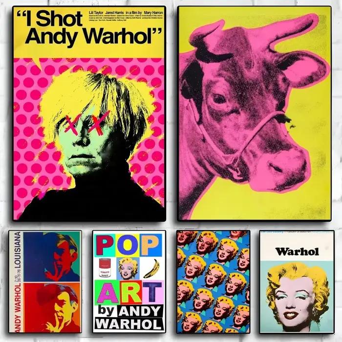 A-Andy W-Warhol-Affiche imprimée sur toile HD