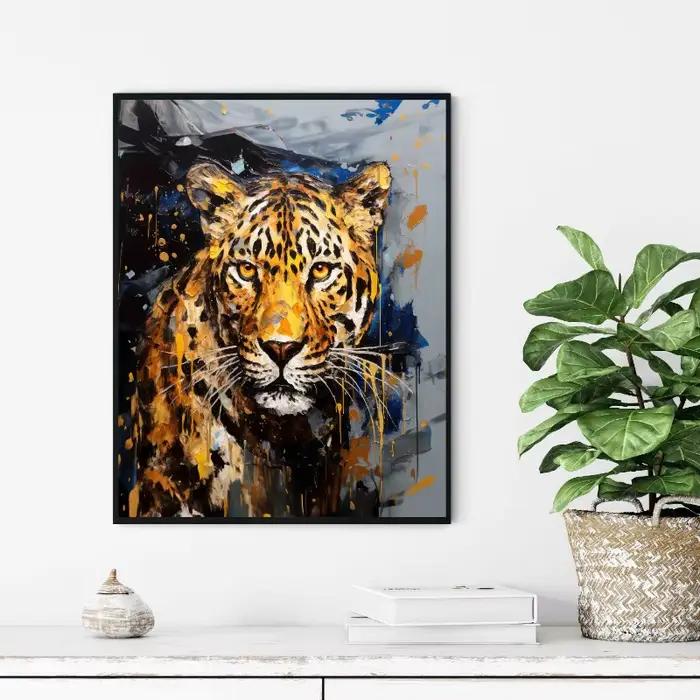 Toile d'art mural avec animaux abstraits