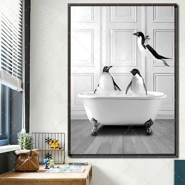 Affiches et impressions d'animaux pour décoration de salle de bain
