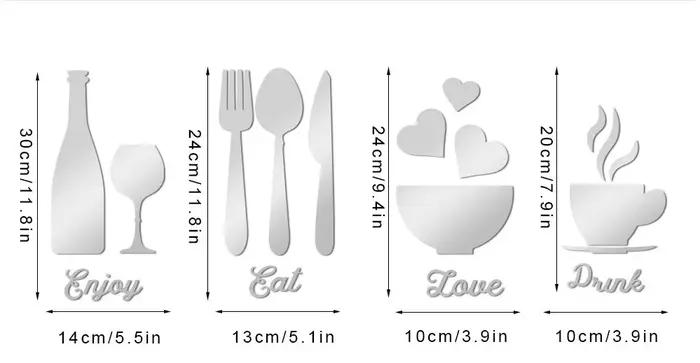 Autocollants muraux miroir avec Logo de cuisine