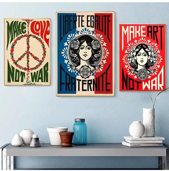 Affiche vintage Pop Art, peinture à l'huile sur toile, peintures murales, décoration de salon