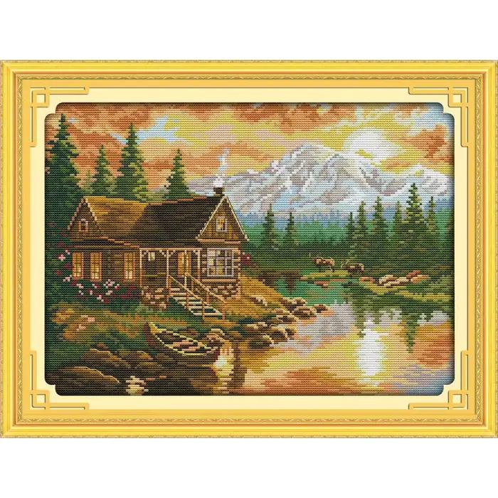 Ensemble de broderie de motifs de paysage