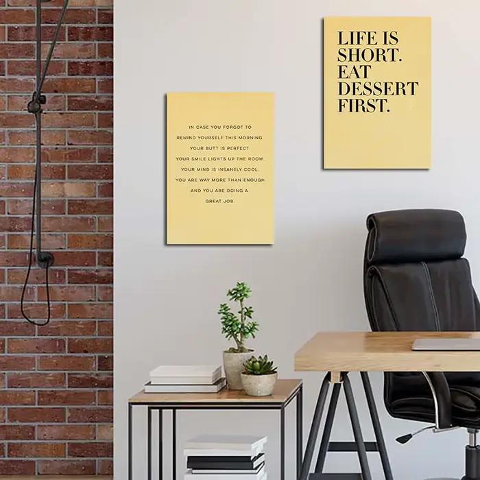 Affiche murale de texte de motivation sans cadre