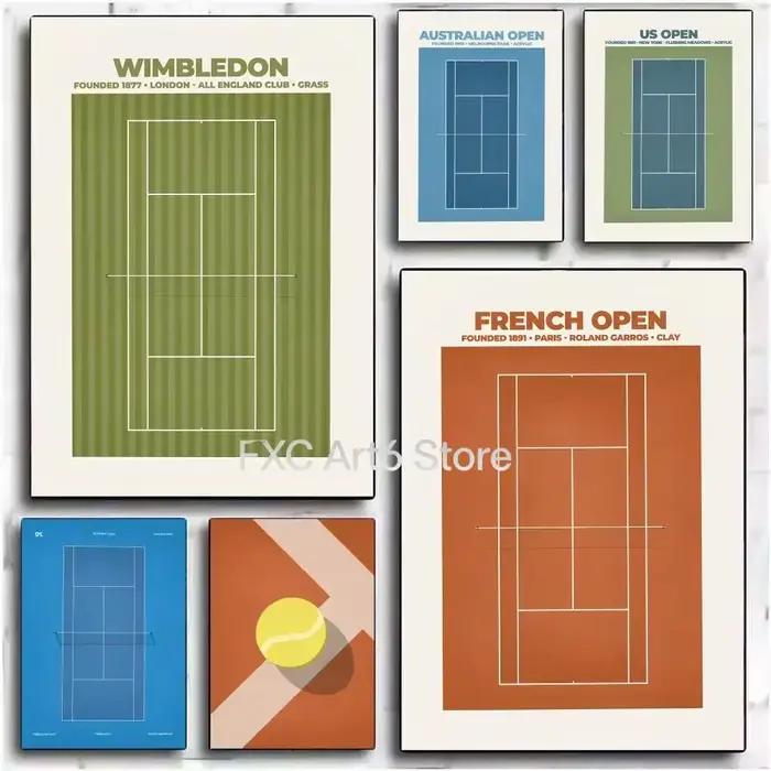Peinture de tennis Grand Slam sans cadre