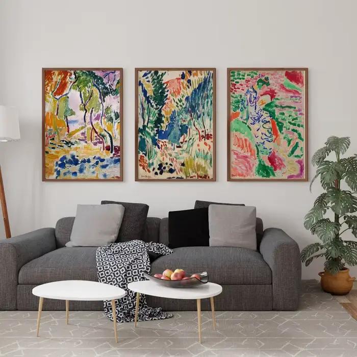 Ensemble de 3 affiches murales Matisse, Henri Matisse, décoration de la maison, impressions sur toile, décoration de la maison, chambre à coucher, salon, affiche cadeau