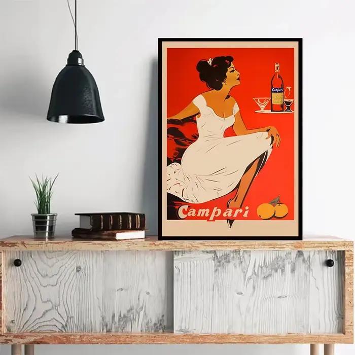 Vintage vin Martini Negroni Martini Cocktail affiche Bar mur rétro toile peinture vin peinture Club boutique décor à la maison cadeaux