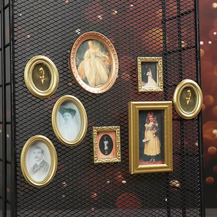 Miniature peinture à l'huile vintage