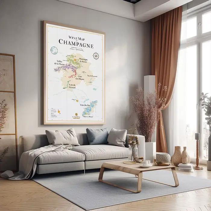 Affiche murale de peinture de toile de carte de vin d'Espagne