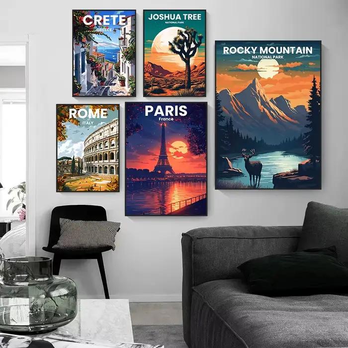 Affiche d'art moderne pour villes de voyage