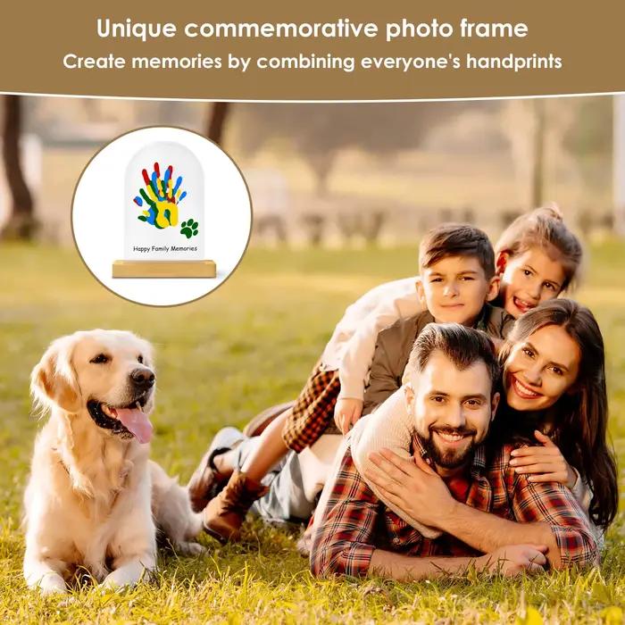 Kit d'empreintes de mains familial créatif, bricolage, décoratif personnalisé pour bébé animal de compagnie, cadre Photo, ornements de bureau, cadeau de noël en famille
