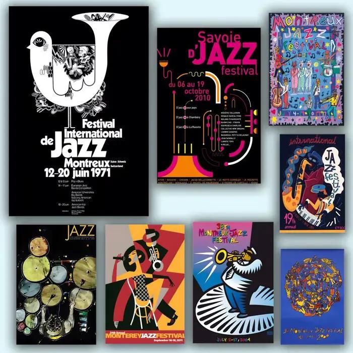 Affiche vintage du festival de musique jazz suisse