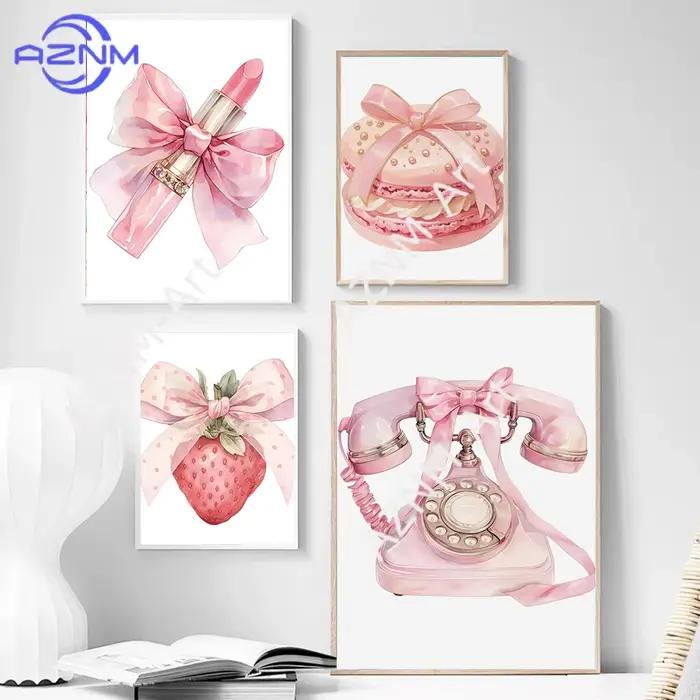 Affiche d'art sur toile rose