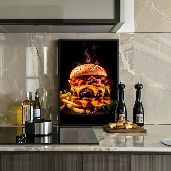 Affiche de cuisine alimentaire imprimée viande Burger Pizza toile peinture Restaurant décoration mur Art photo décor à la maison cadeaux sans cadre