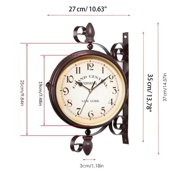 Nouveau européen horloge Vintage innovant à Double face horloge murale