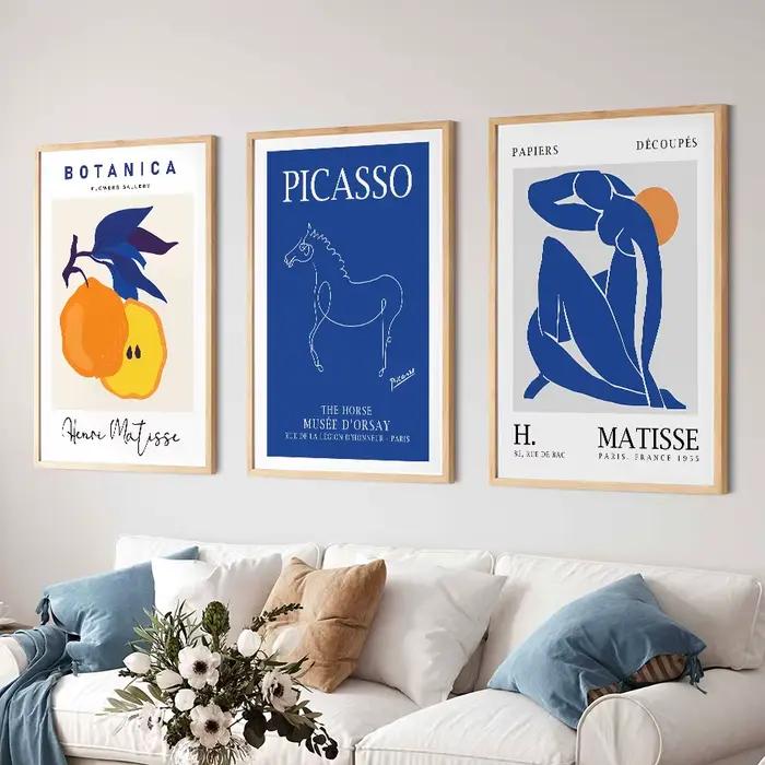 Affiches et imprimés botaniques nus de femme Henri Matisse Picasso bleue