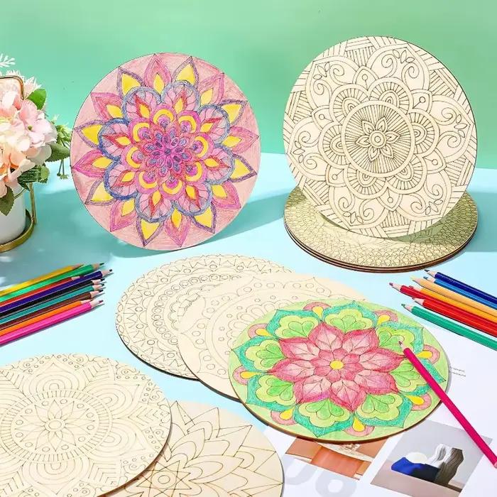 Peinture de Mandala en bois