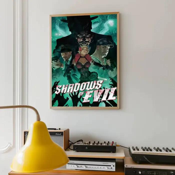 1PC Affiches Adhésives Rétro Cod Zombies Movie en Papier Kraft