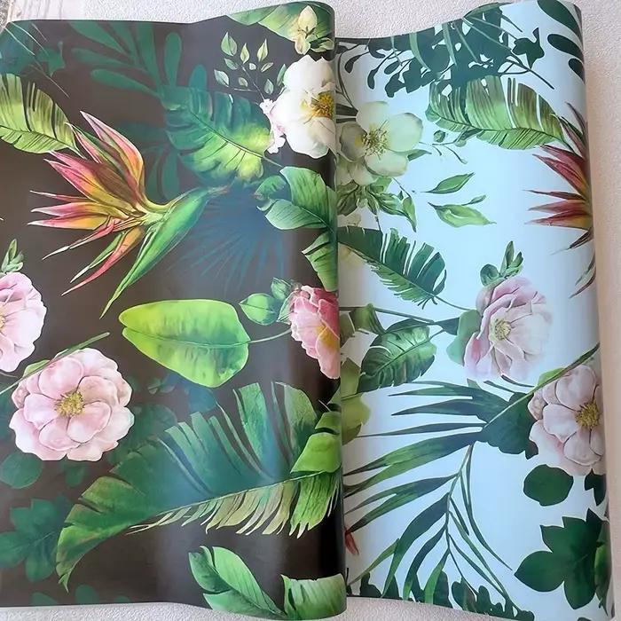 Papier Peint Auto-Adhésif avec Plantes Vertes