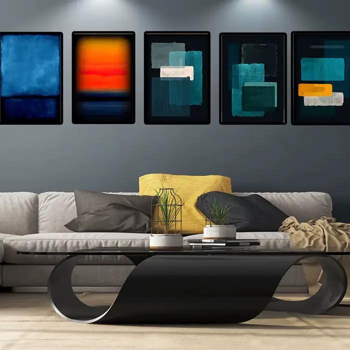 Mark Rothko – réplique d'art bleu et noir