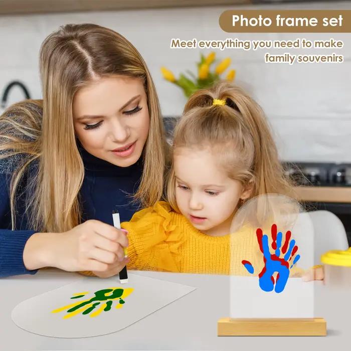 Kit d'empreintes de mains familial créatif, bricolage, décoratif personnalisé pour bébé animal de compagnie, cadre Photo, ornements de bureau, cadeau de noël en famille