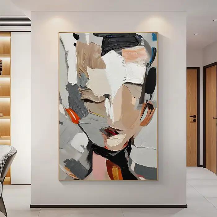 Peinture abstraite de femme imprimée moderne Wabi Sabi pour filles