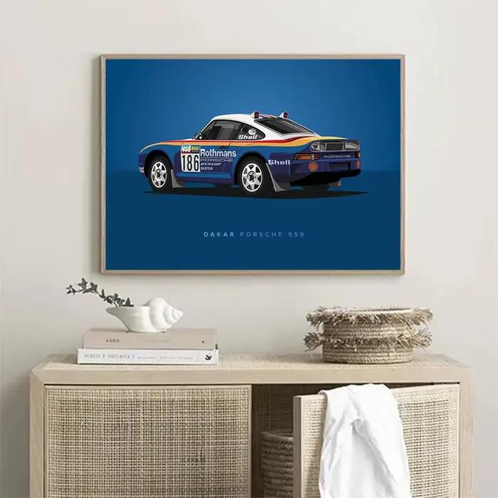 Peinture sur toile de voiture de course pour la décoration de la maison