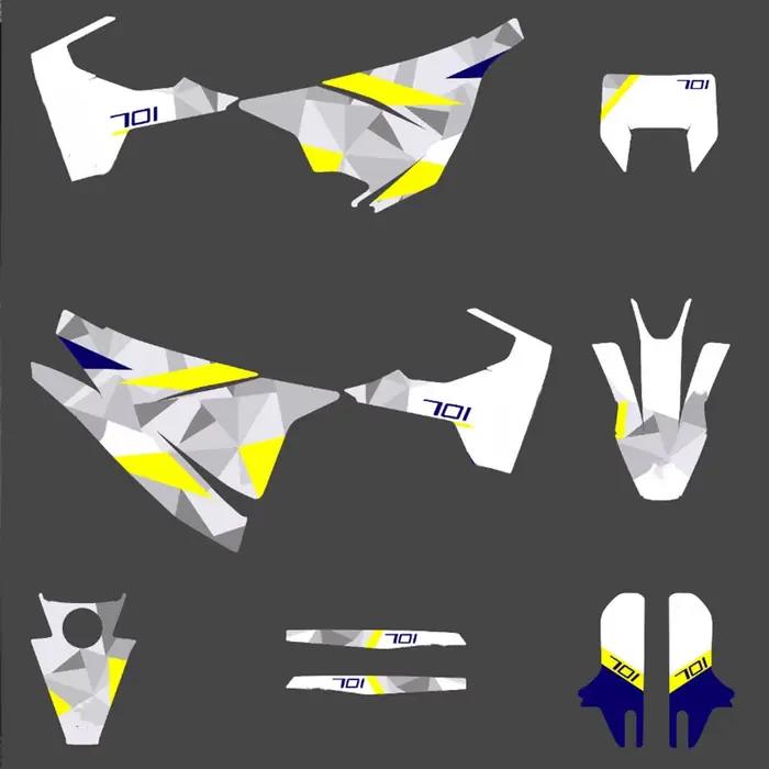 Autocollants graphiques de fond de moto 3M, décalcomanies pour Husqvarna 701 SUPERMOTO endflats 2015 2016 2017 2018 2019 2020 2021 2022 2023