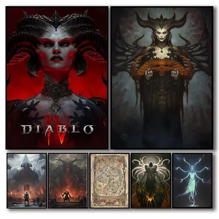 2023 Pop RPG Game Diablo 4 Poster Aesthetic Lilith