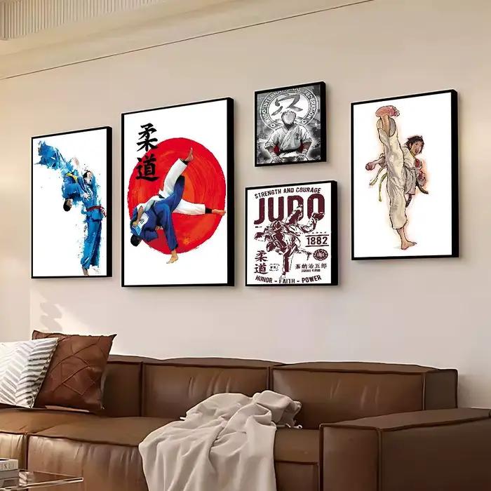 Affiche de Judo d'arts martiaux, peinture murale, images d'art, imprimés sur toile, décoration de la maison, pour salon, sans cadre