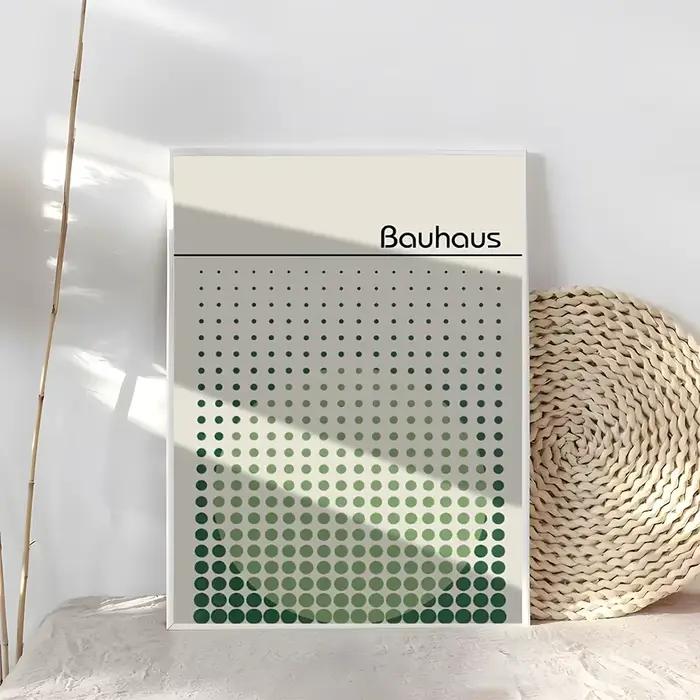 B-Bauhaus – affiche moderne de lignes de couleur verte