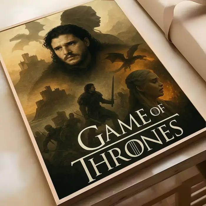 Affiche Game Of T-Thrones, autocollant artistique haute définition, auto-adhésif, imperméable, décoration de la maison pour salon