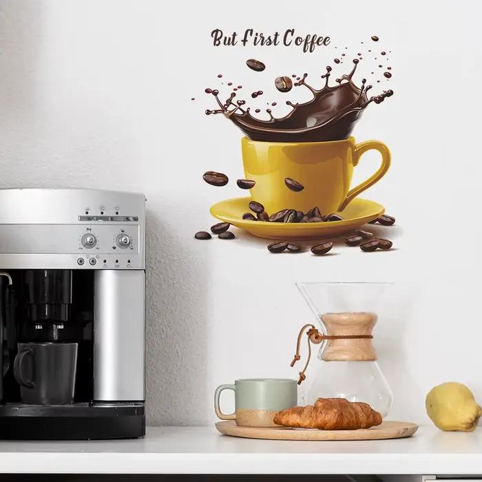 Autocollant mural créatif en forme de tasses à café