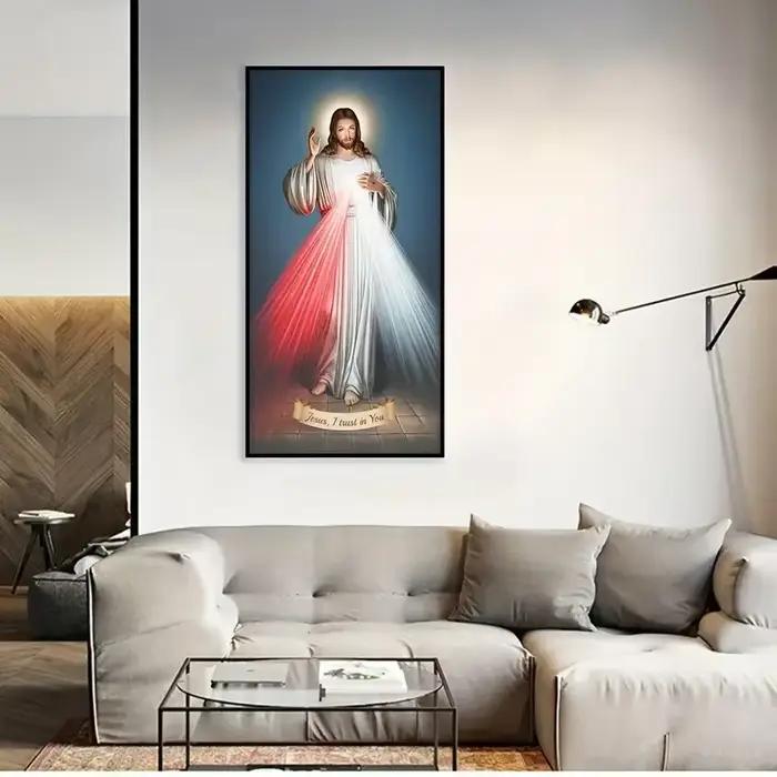 Toile de Peinture de la Religion Chrétienne, 1 Pièce, Art Mural, Affiche de Décoration de Chambre, Sans Cadre, Jésus, Je Croye en Toi, MisériULDivine