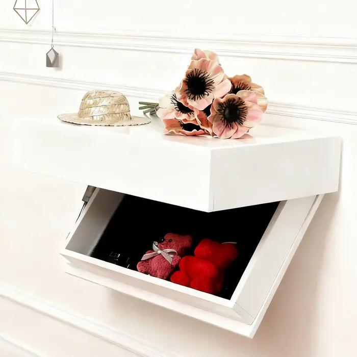 Étagère murale décorative en bois flottant avec compartiment secret