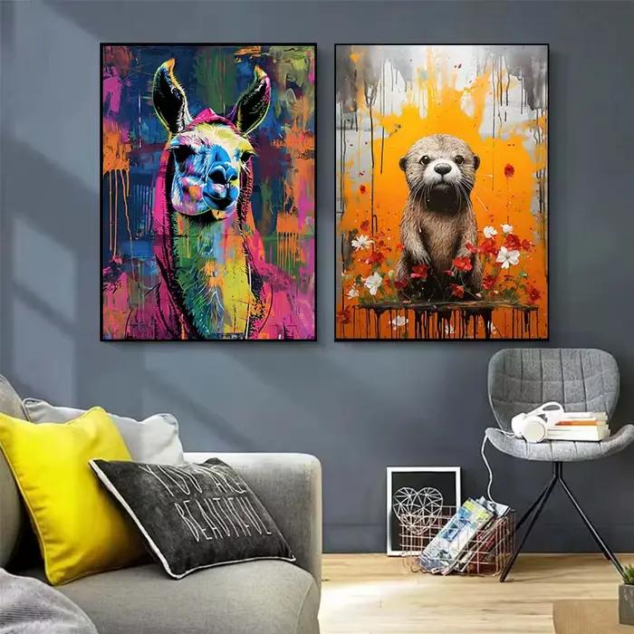 Banksy Pop Street Graffiti mur Art animaux toile affiches et imprimés Panda chien raton laveur peinture pour salon décor photo
