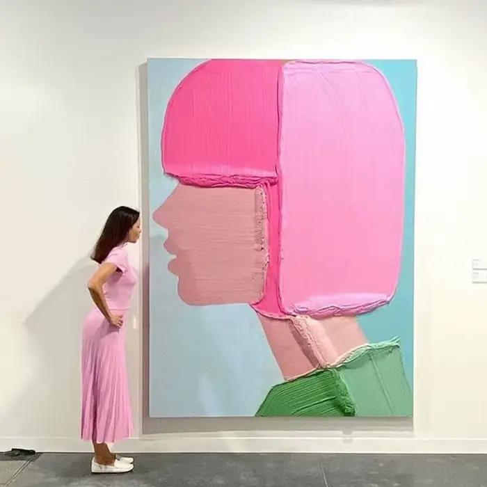 Peinture abstraite de femme imprimée moderne Wabi Sabi pour filles