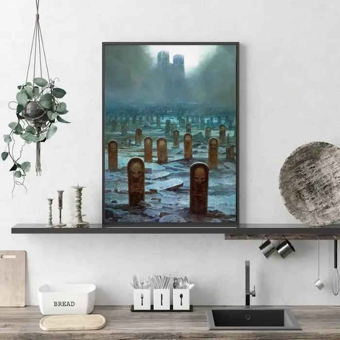 Pologne artiste Zdzislaw Beksinskis œuvres d'art affiche esthétique sombre surréalisme toile peinture mur Art pour salon décor à la maison