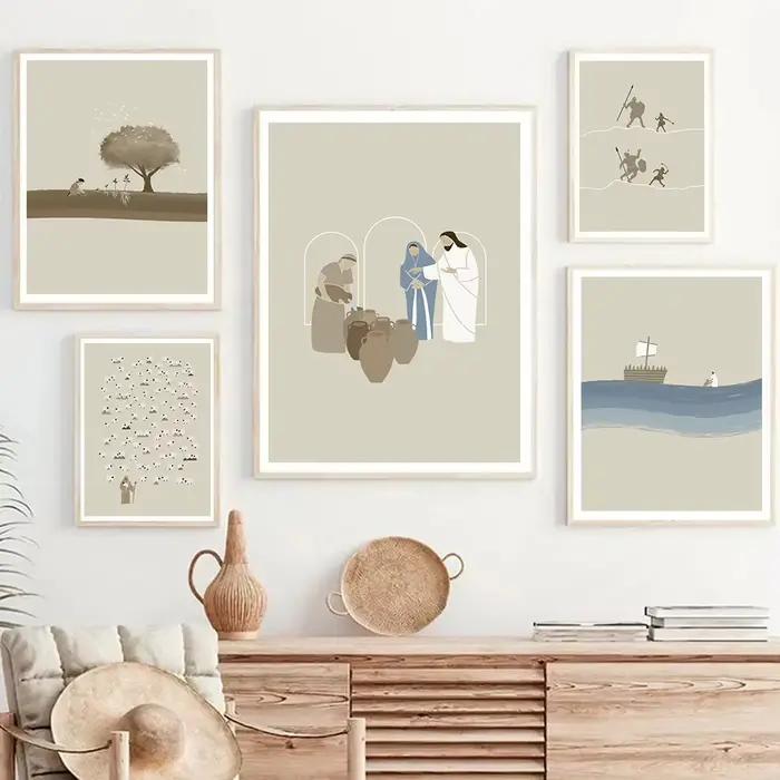Affiche religieuse abstraite de Jésus avec une femme Sincomparator