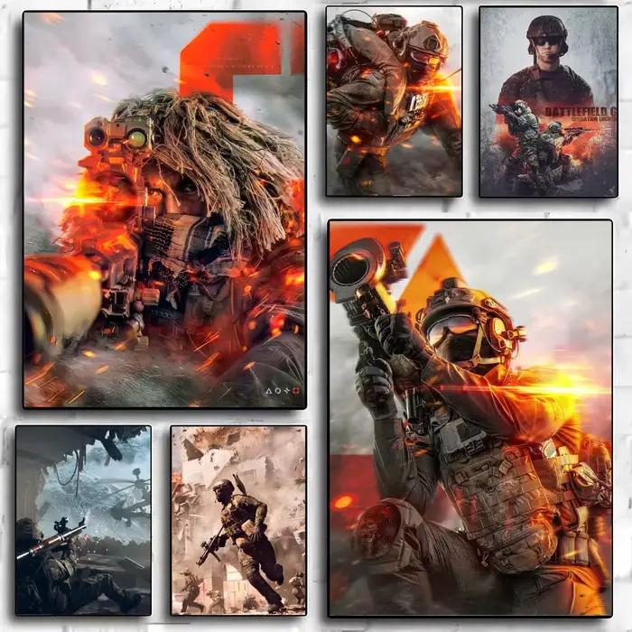 Affiche de jeu Cool b-battlefield 6, décor de salle, collant imperméable pour la maison, Bar, décoration artistique murale
