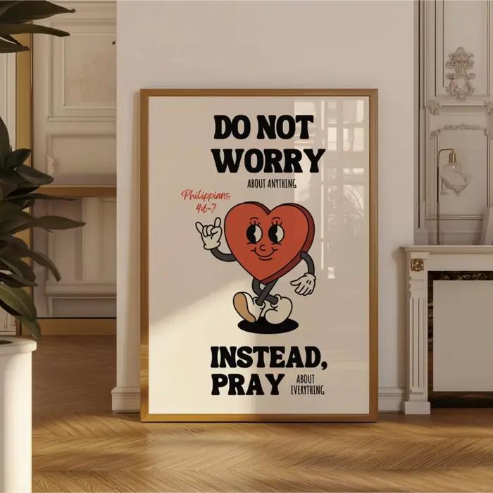 Affiche d'art mural avec versets bibliques chrétiens des Philippiens